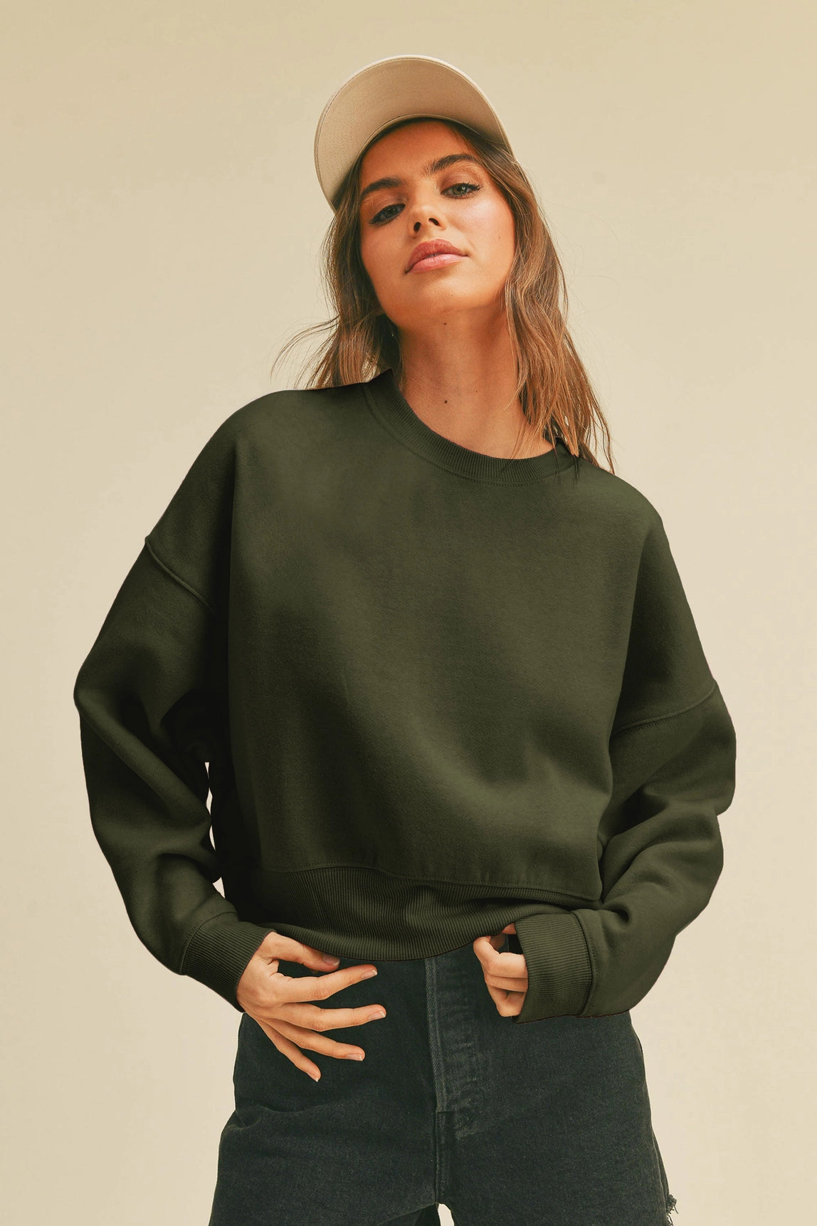 The Olive Everyday Crop Sweatshirt